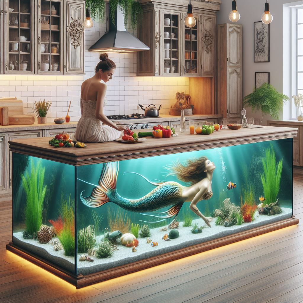 Make a Splash: Design Ideas for a Whimsical Mermaid-Inspired Kitchen Island