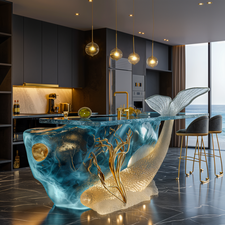 Under the Sea Aesthetic: Designing Your Dream Kitchen Island with Mermaid Flair