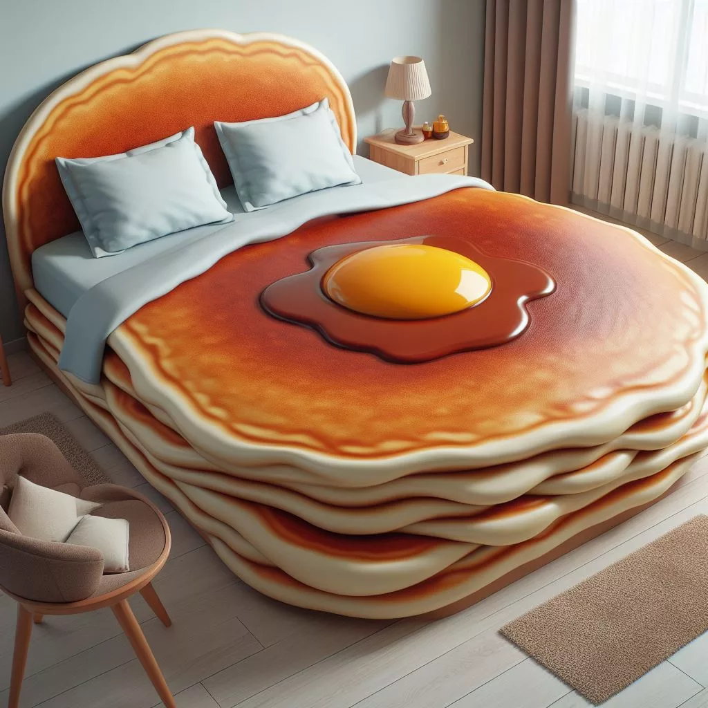 Buttery Bliss on a Pancake: Sink into the Warmth and Comfort of This Unique Bed