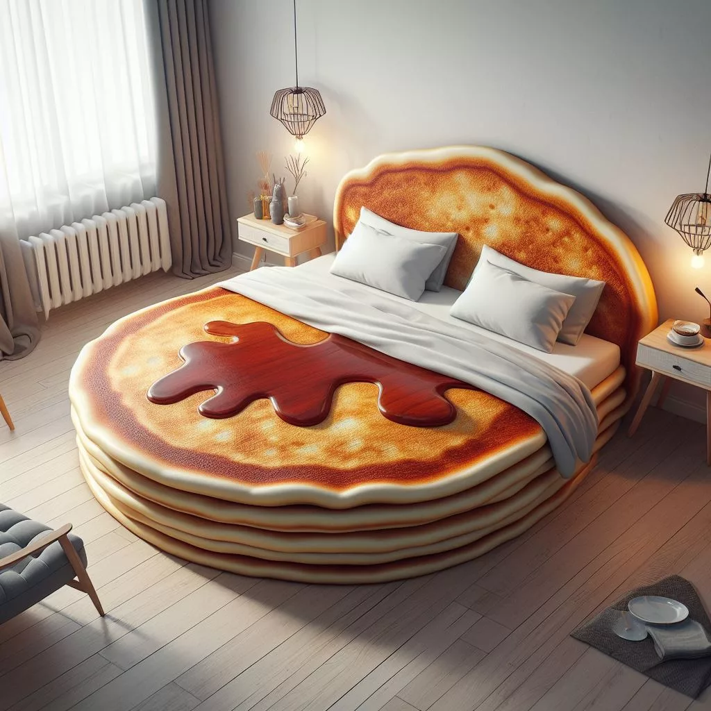 Pancake-Shaped Bed: A Culinary Delight for Your Slumber