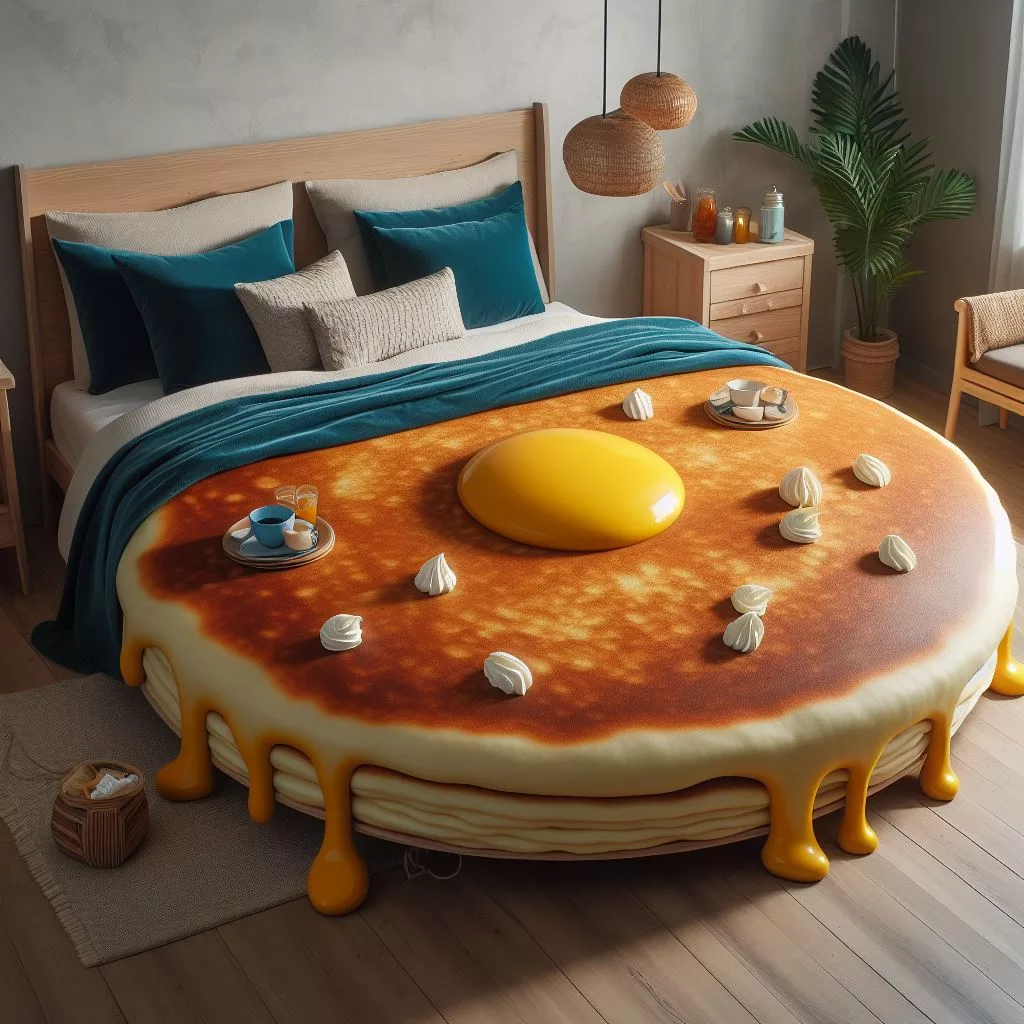 Batter Up for Bed: Experience the Fluffy Embrace of a Pancake-Shaped Bed