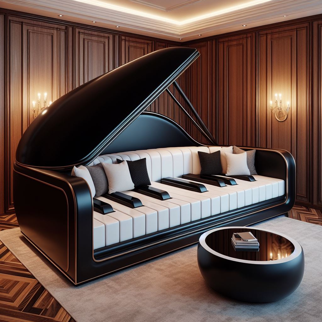 15. Evolution of Innovation: The Piano-Shaped Sofa Through the Ages