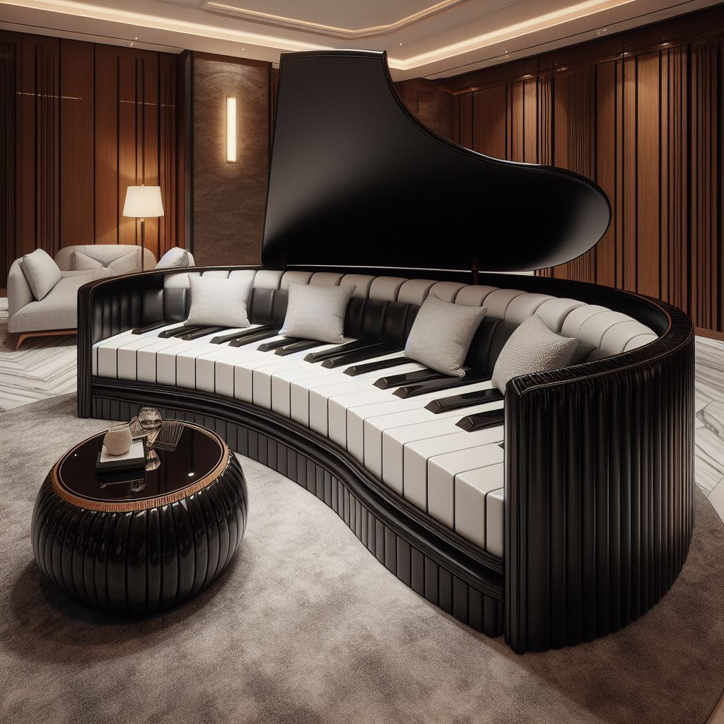 12. Unveiling the Creative Vision: Origins and Design Inspirations of the Piano-Shaped Sofa