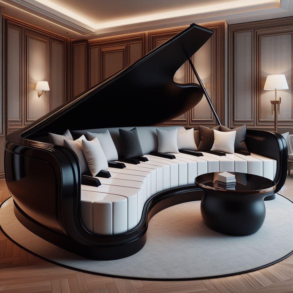 9. A Duet of Design: Combining Piano-Shaped Sofas with Other Furnishings