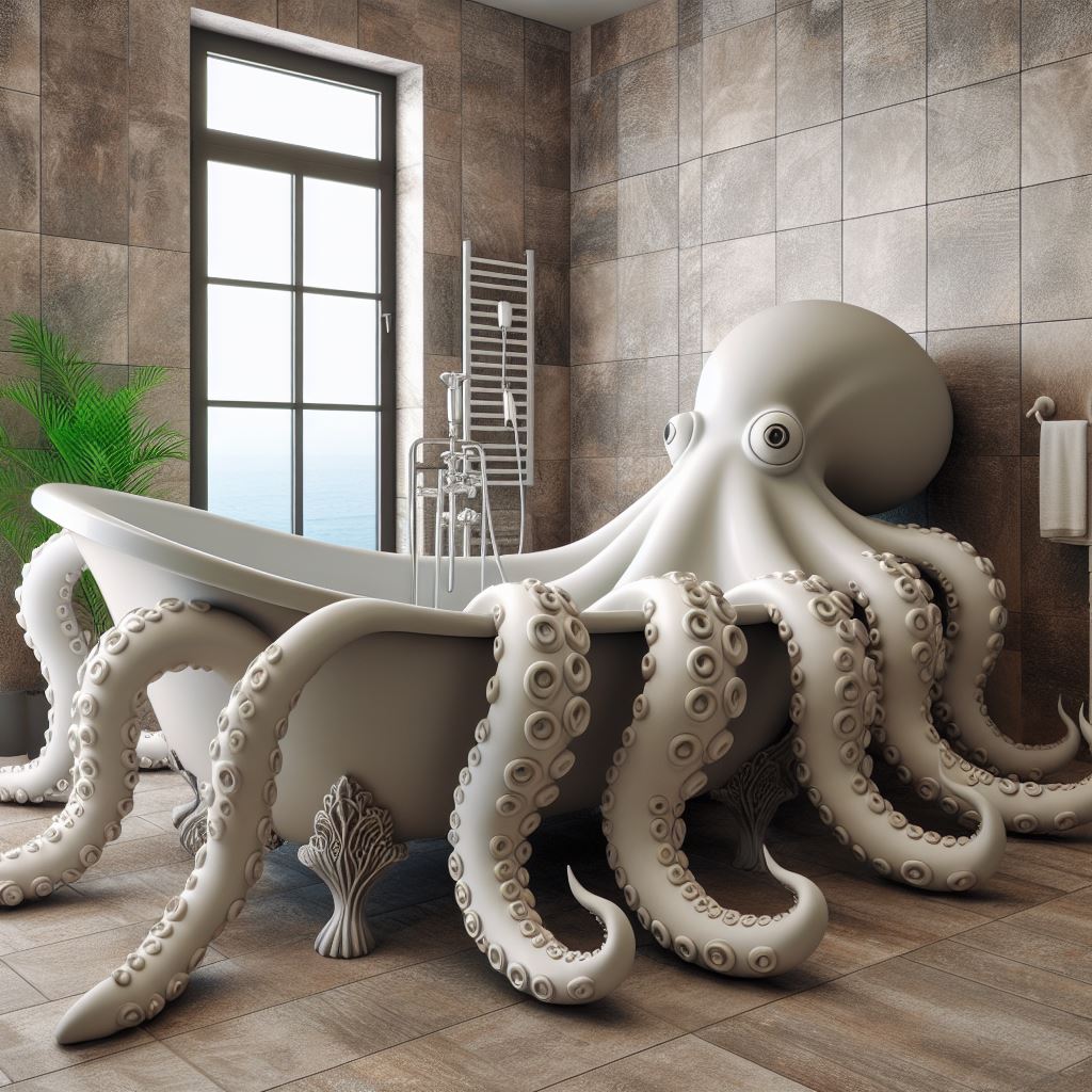 2. A Refreshing Dive into Marine Decor: Alluring Sea Animal Bathtubs