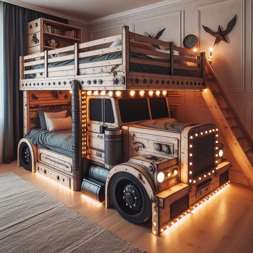 The Ultimate Truck Bed Room: Decorating and Accessorizing with a Truck-Shaped Bunk Bed