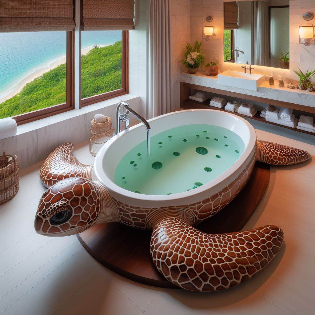 The Turtle-Shaped Bathtub: A Unique and Eco-Friendly Addition to Your Bathroom