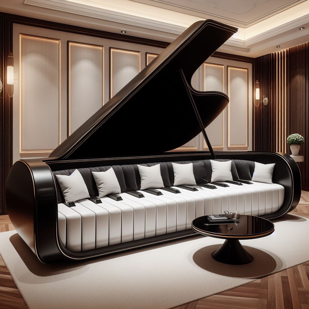 16. Piano-Shaped Sofas: A Symphony of Design and Comfort