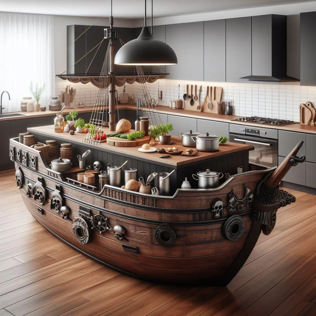 Batten Down the Hatches! Building a Pirate Ship-Shaped Kitchen Island - A Step-by-Step Guide