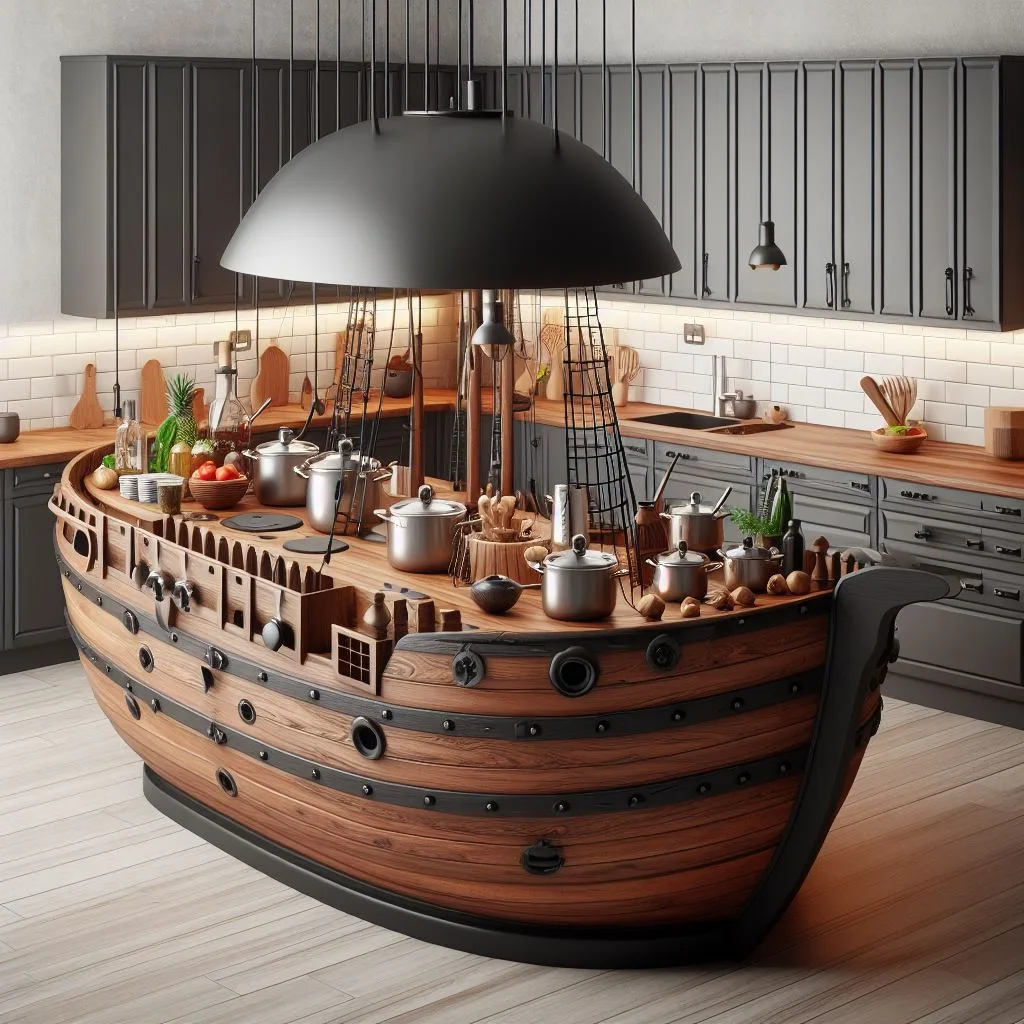 Setting Sail for Culinary Adventures: Designing and Building a Pirate Ship-Shaped Kitchen Island