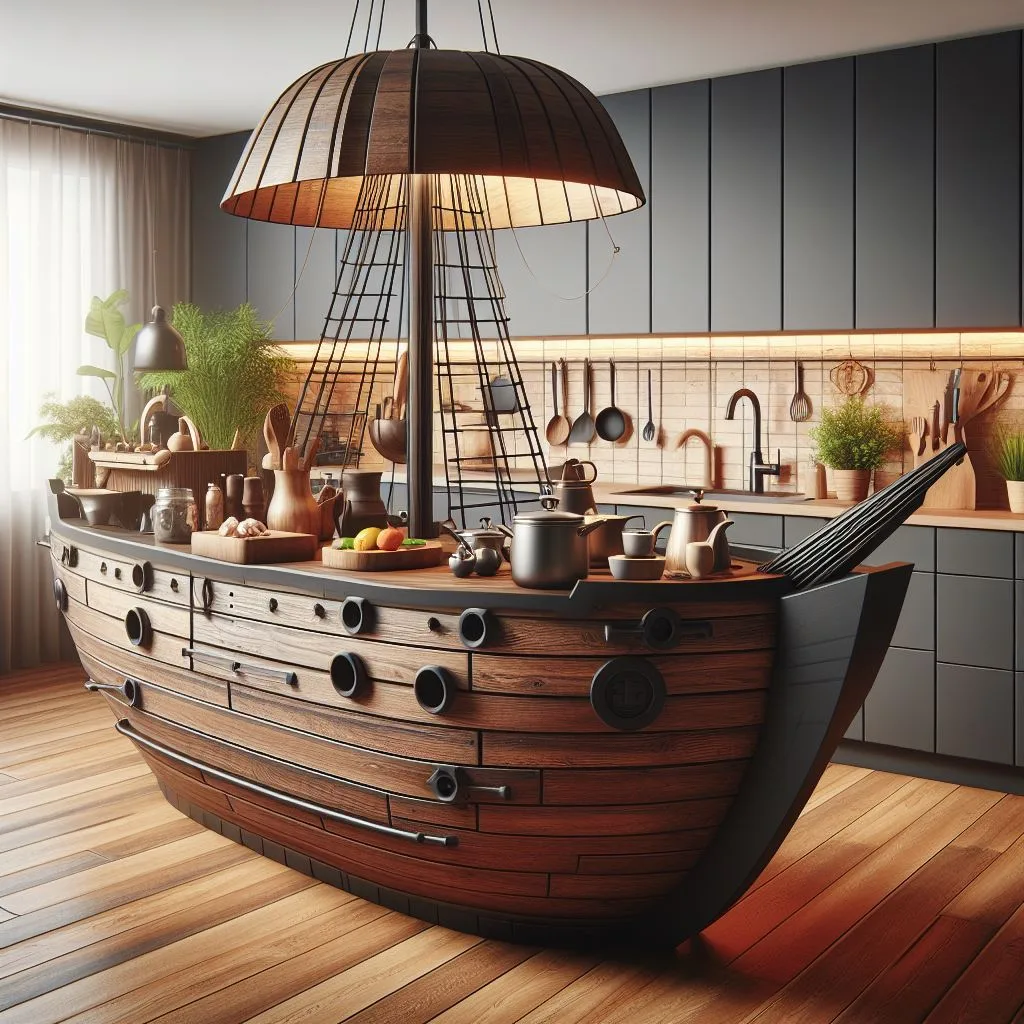 From Kitchen to Galleon: Transforming Your Kitchen with a Pirate Ship-Shaped Island