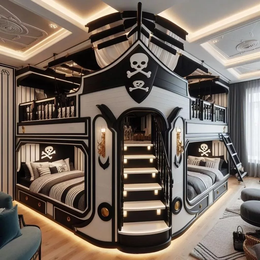 Setting Sail to Dreamland: Creating a Cozy and Inviting Sleep Space with a Pirate Ship Bunk Bed