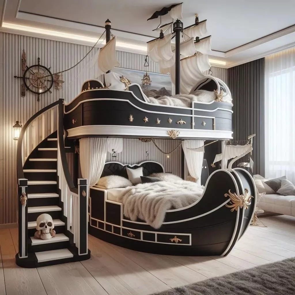 Accessorizing the Pirate Ship-Themed Bedroom: Matching Decor with the Bunk Bed