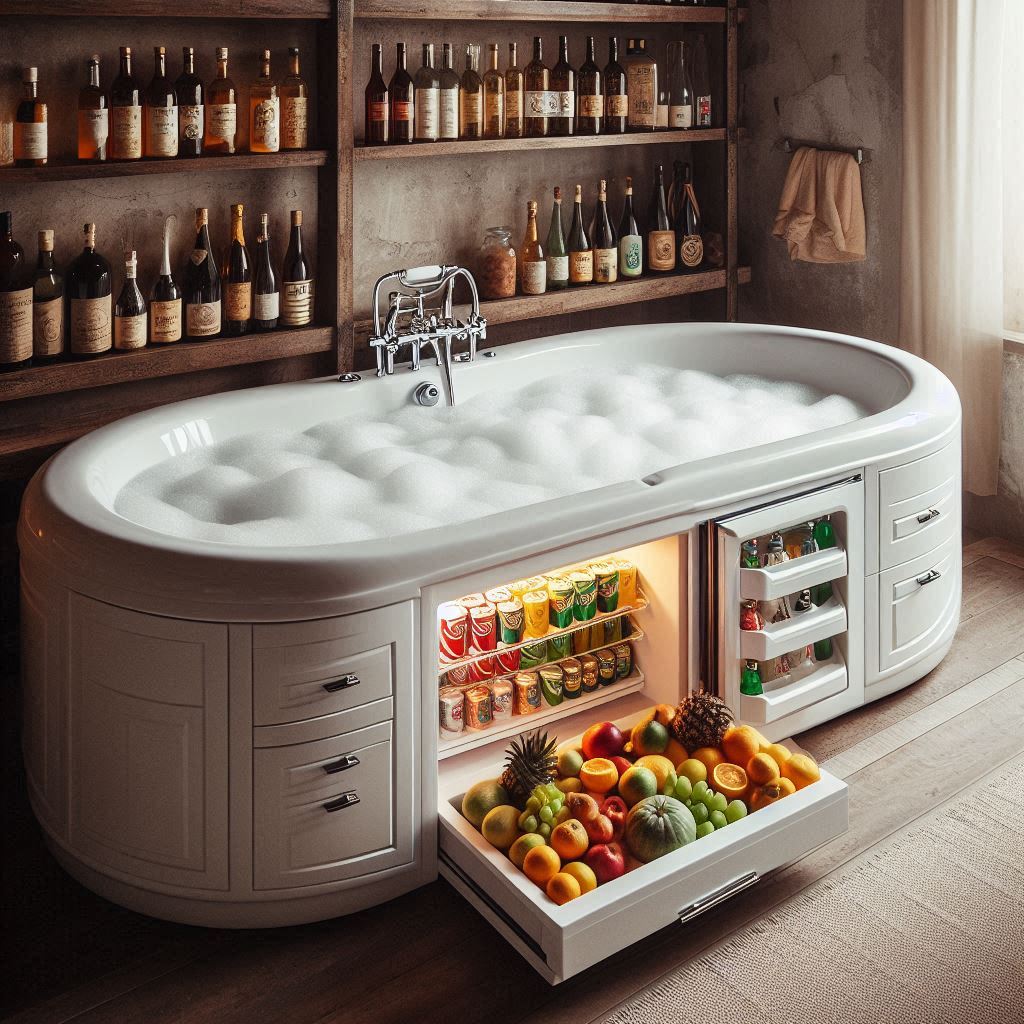 The Concept of a Bathtub with Integrated Refrigerator