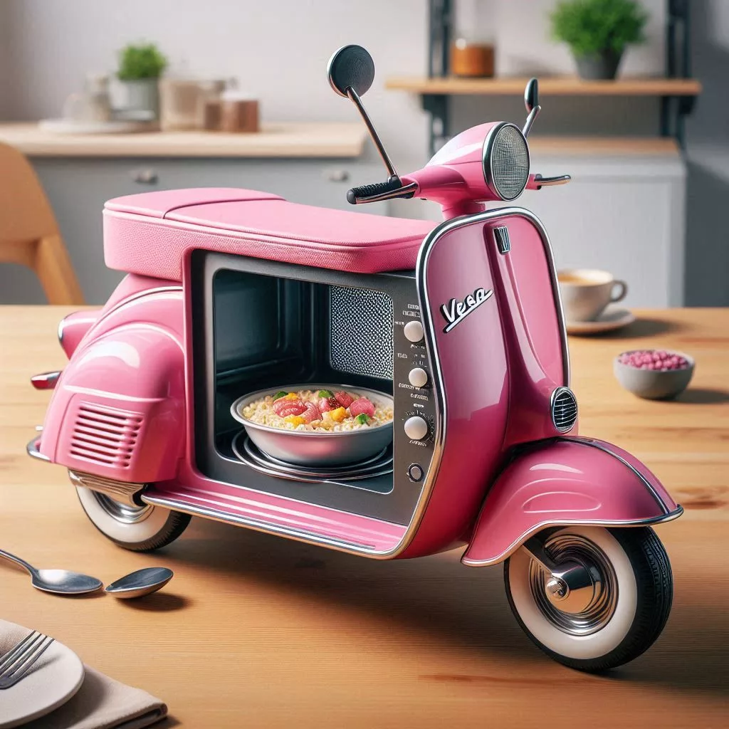 Tips for Incorporating a Vespa-Inspired Microwave into Your Kitchen