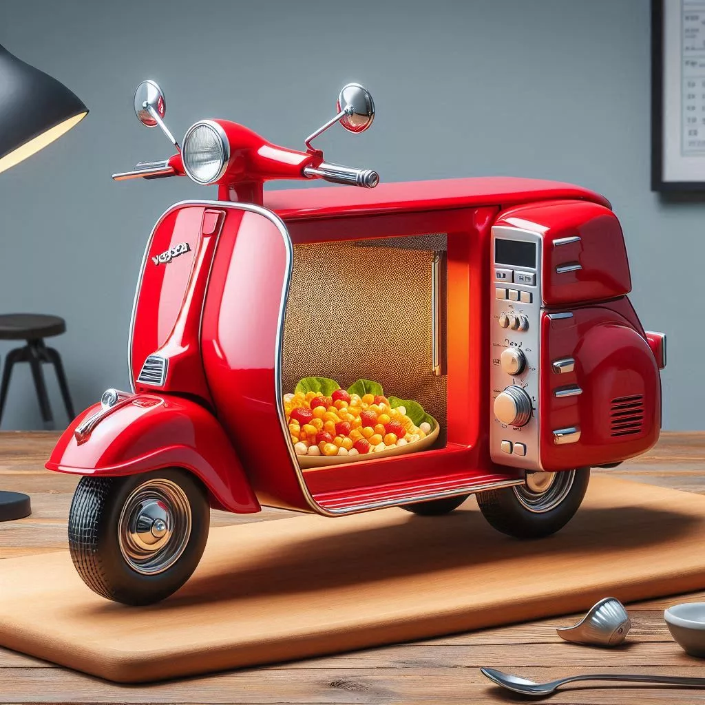 The Impact of Vespa-Inspired Microwaves on Kitchen Design