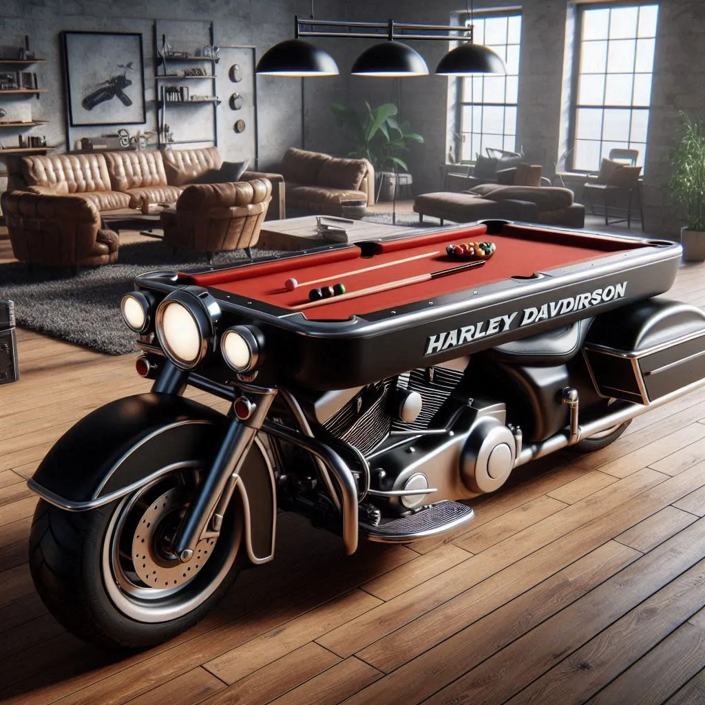 The Allure of a Harley Davidson Shaped Pool Table