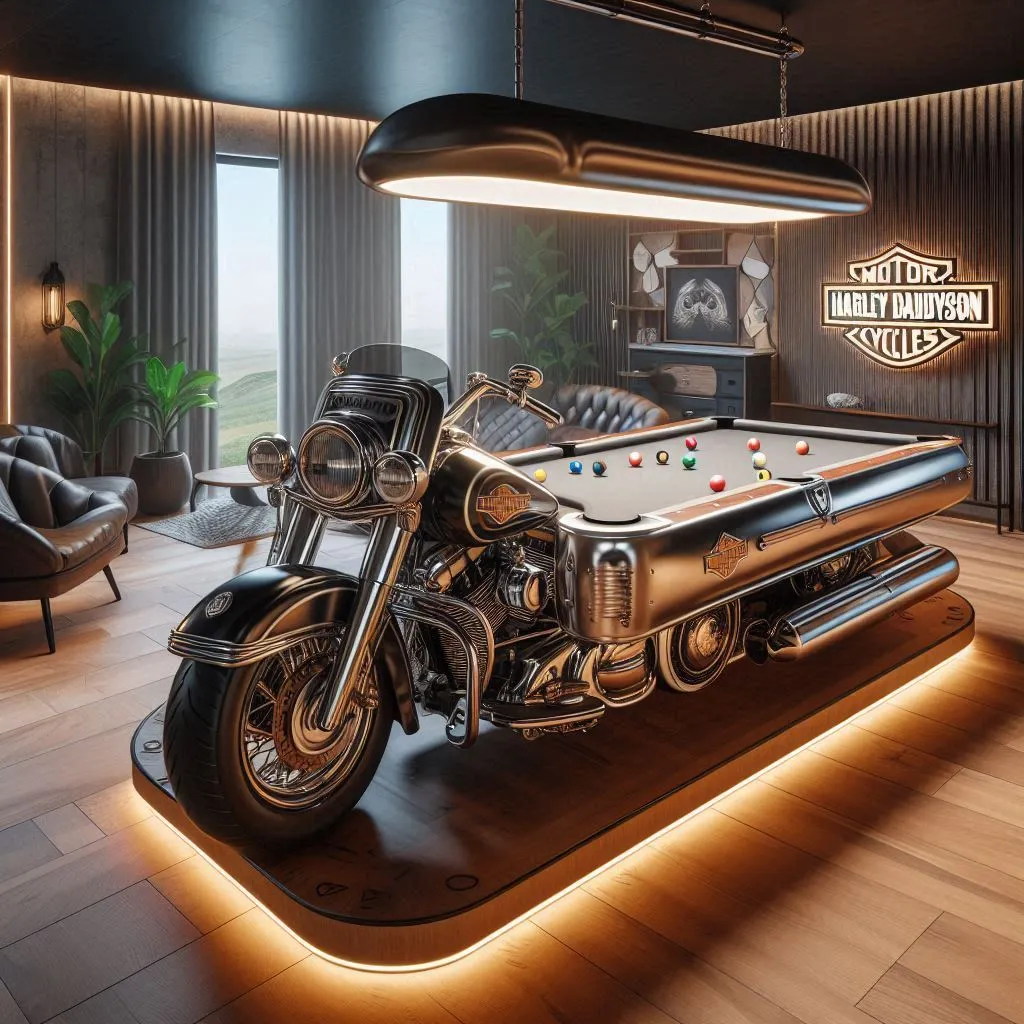 Harley Davidson Shaped Pool Table: The Ultimate Centerpiece for Your Game Room