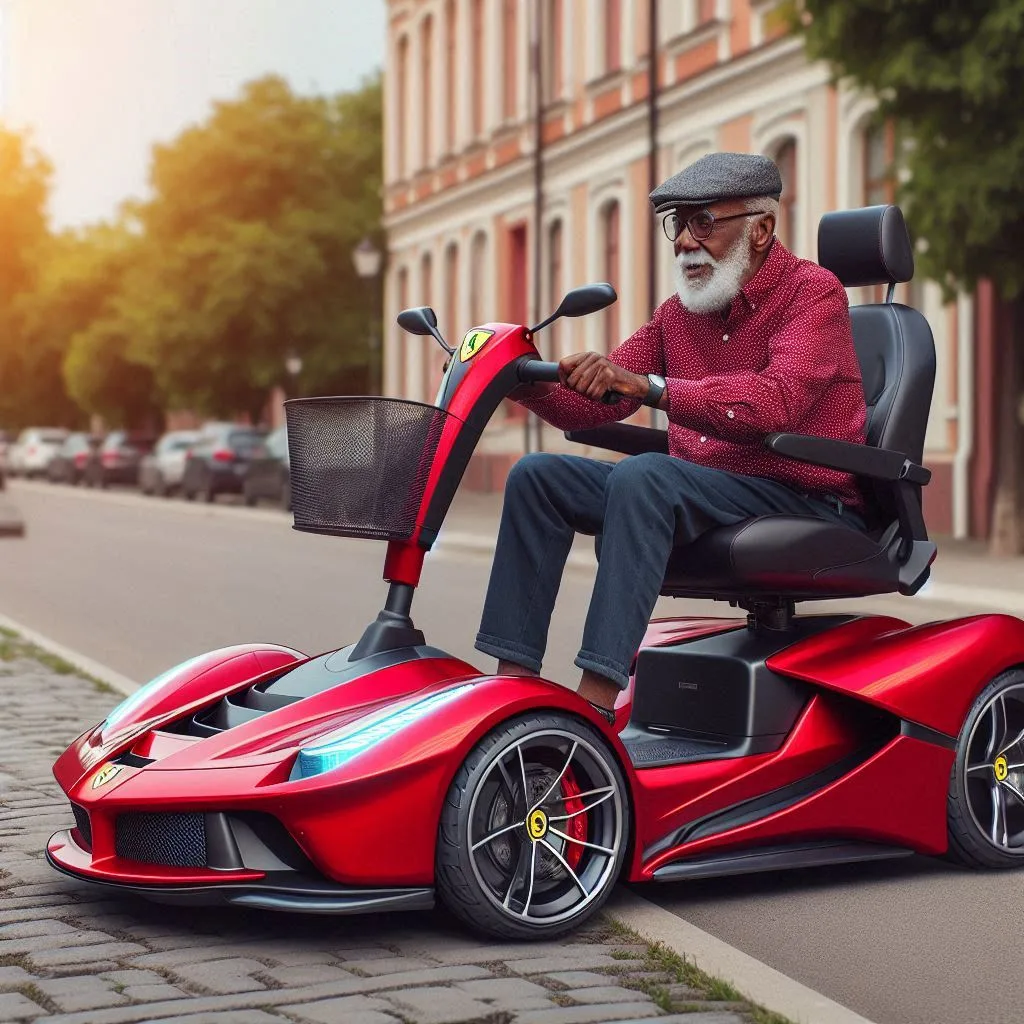 Comfort and Style: Ergonomic Design of Ferrari Inspired Mobility Scooter