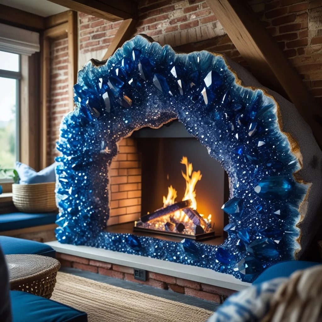 Embracing Elegance and Uniqueness: The Alluring Amethyst Geode Fireplace