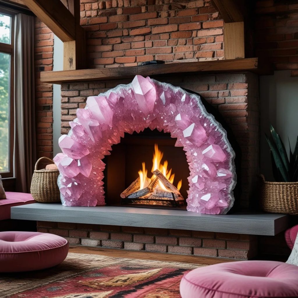 6. The Process of Crafting an Amethyst Geode Fireplace