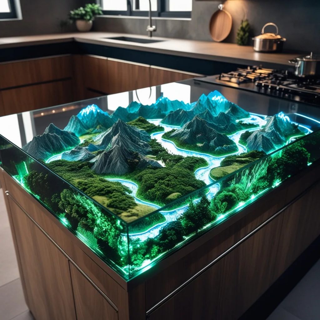 Creating an Epoxy Scene Kitchen Island