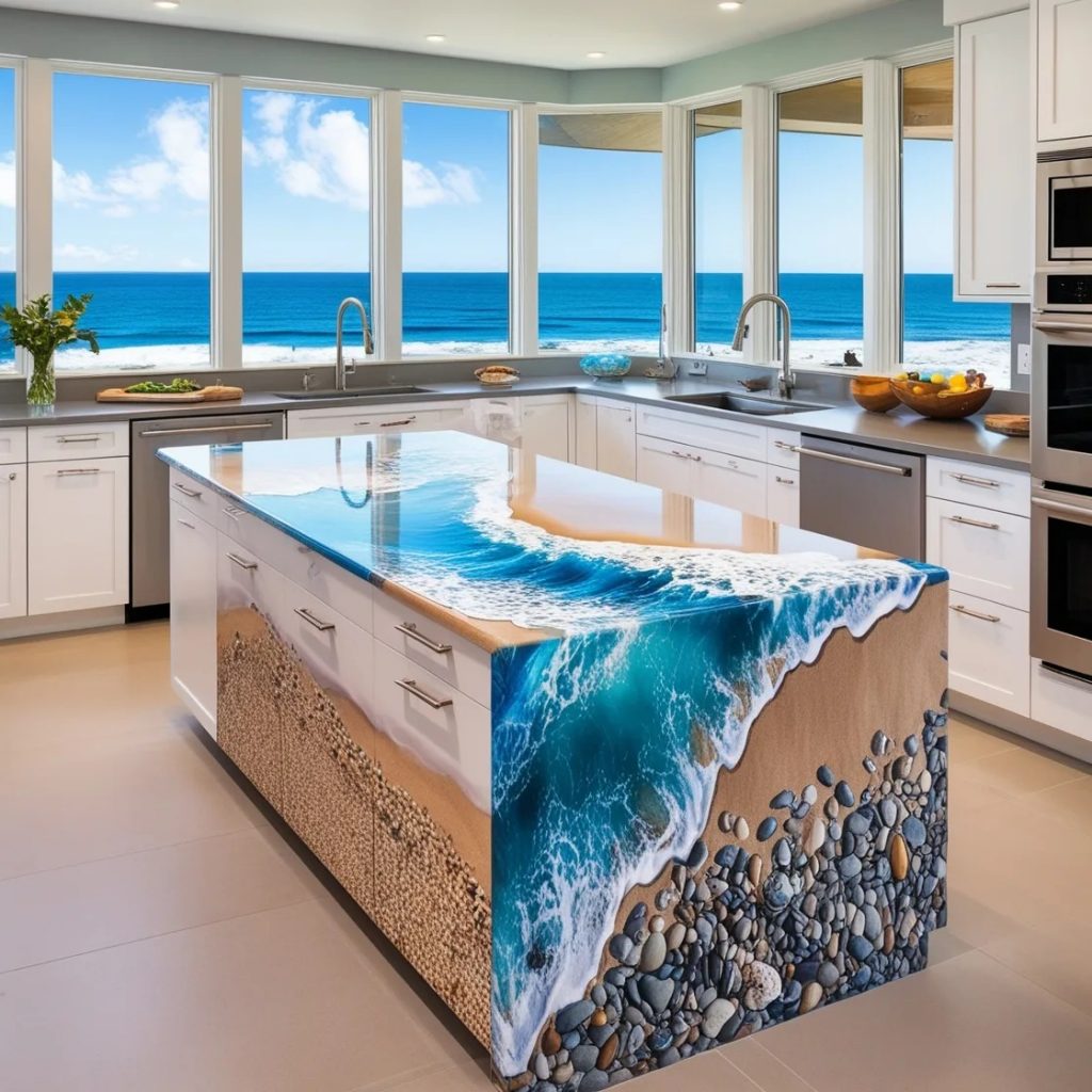 Popular Design Themes for Epoxy Scene Kitchen Islands