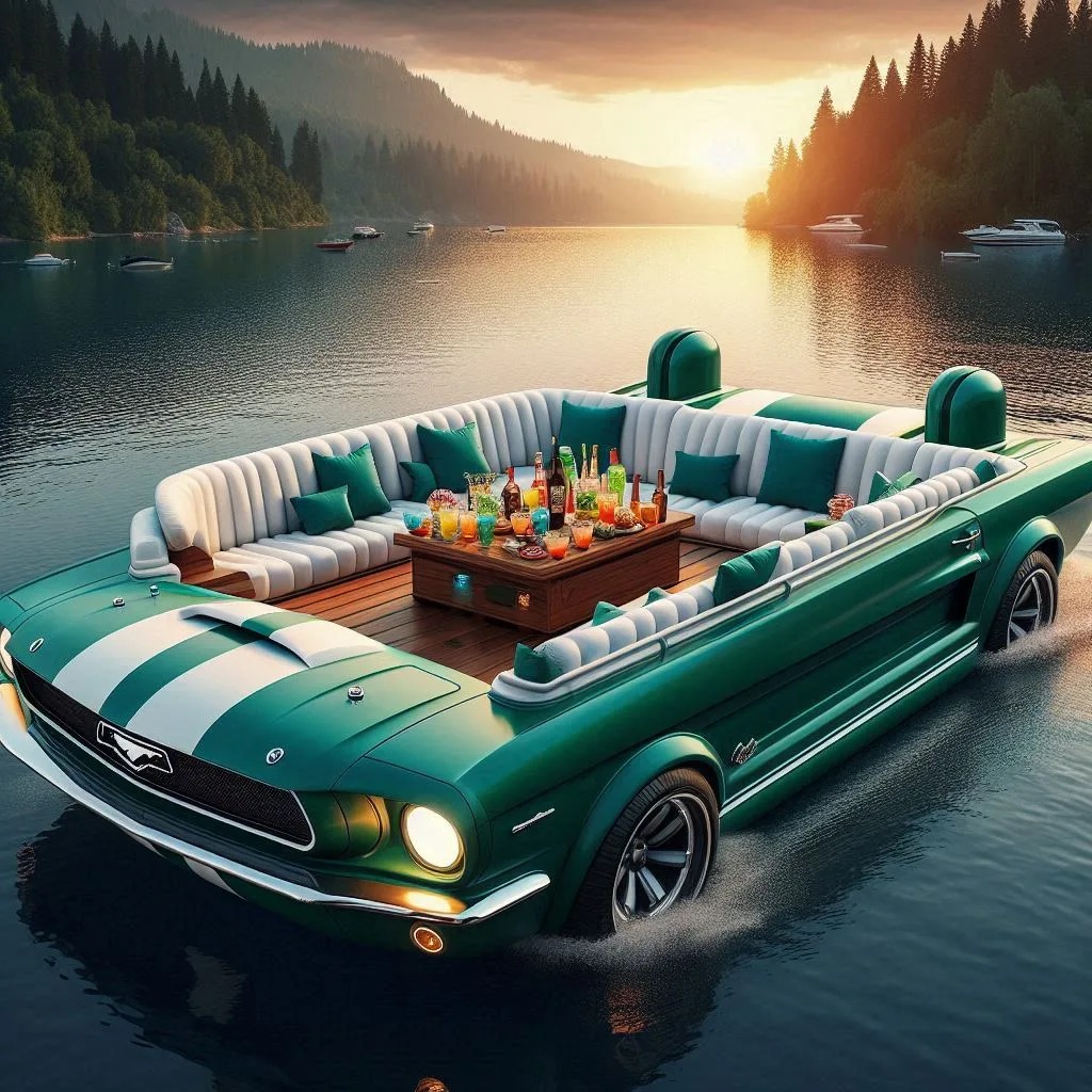 Mustang-Shaped Lounge Boat: A Bold Fusion of Style and Adventure