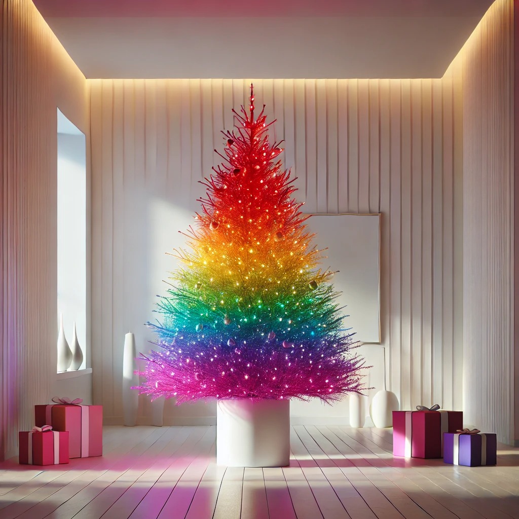 DIY Rainbow Christmas Tree