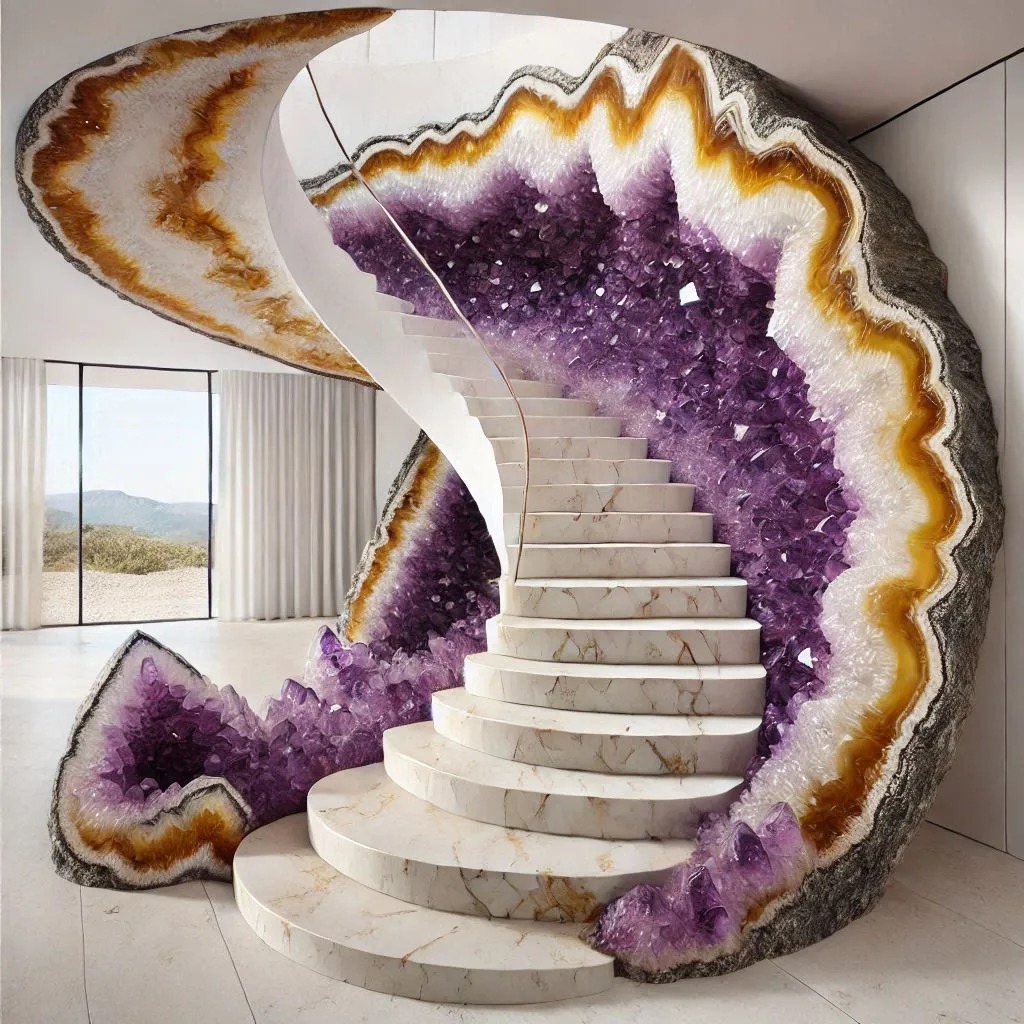 Designing an Amethyst Geode Staircase