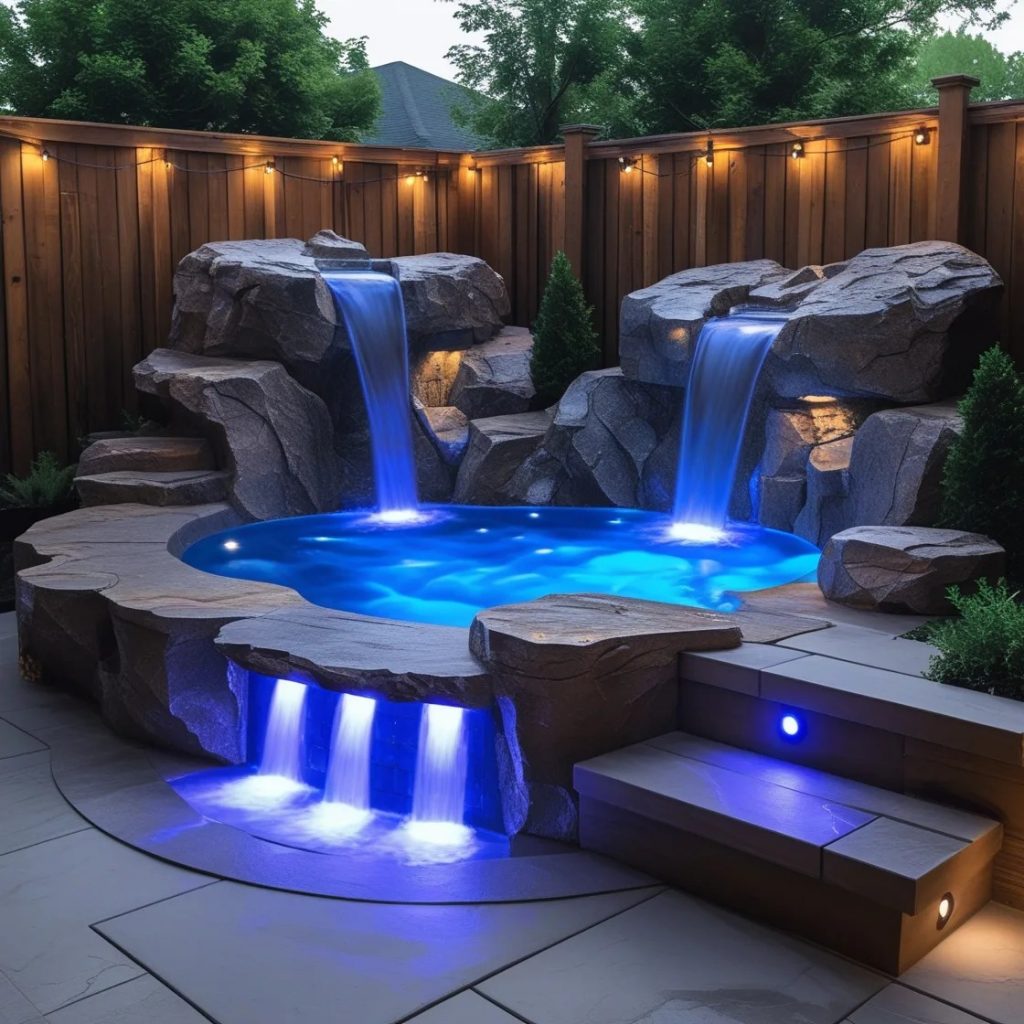 The Unique Appeal of the Rock and Waterfall Hot Tub