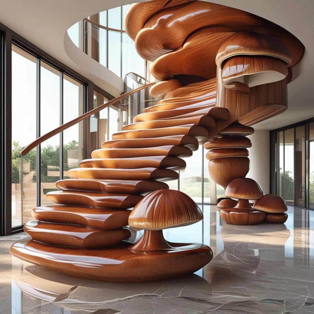 Transforming Spaces with the Wooden Mushroom Staircase