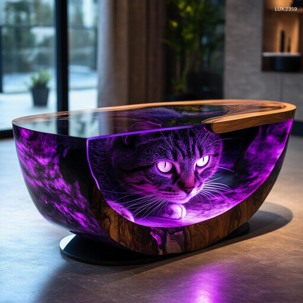 Design Elements of a Cat Epoxy Coffee Table