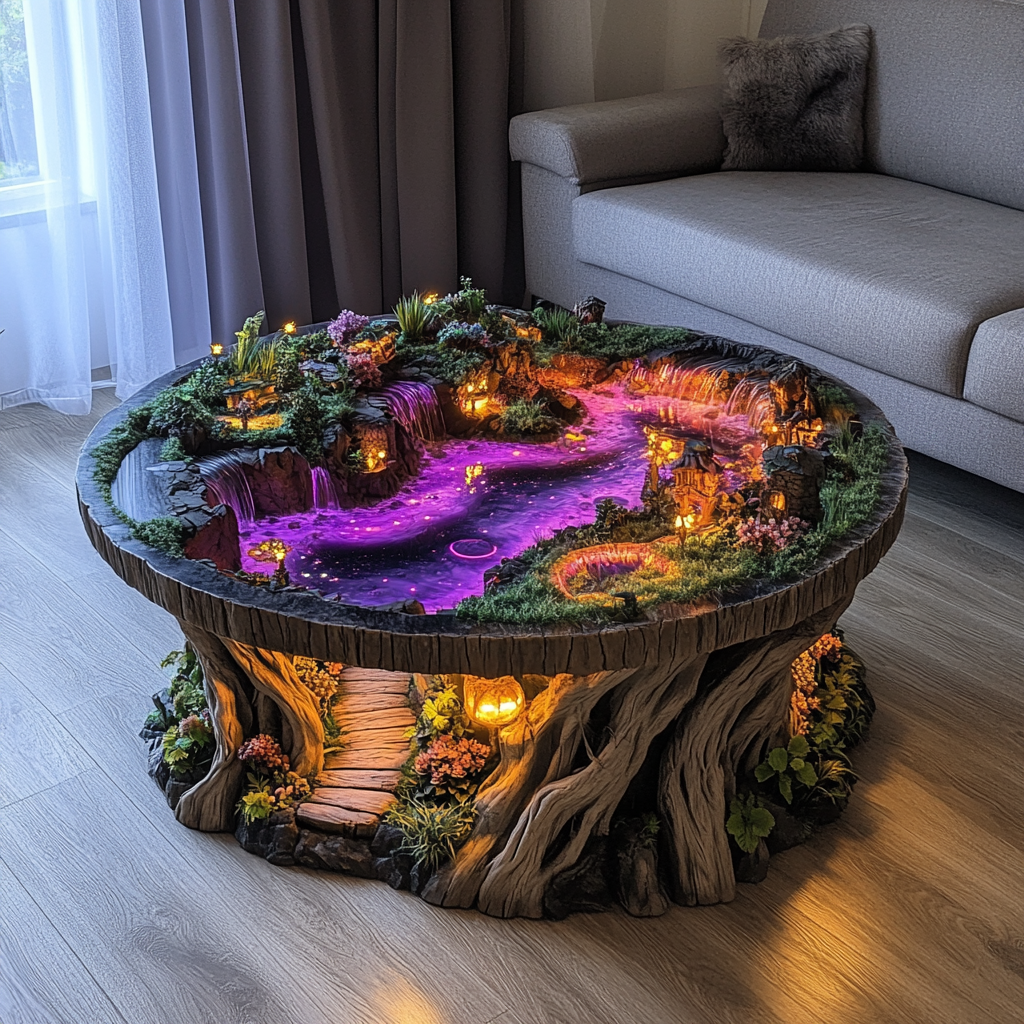 Enchanting Side Table: A Unique Fusion of Art, Functionality, and Elegance