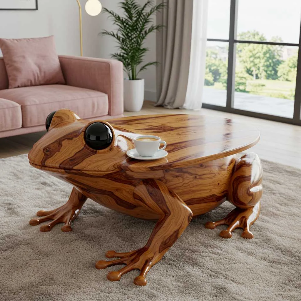 2. Design and Craftsmanship of a Wooden Frog Coffee Table