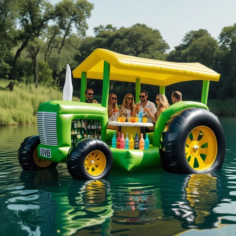 Inspiring Playful Design Everywhere, Fueled by the Giant Inflatable Tractor Lake Float:
